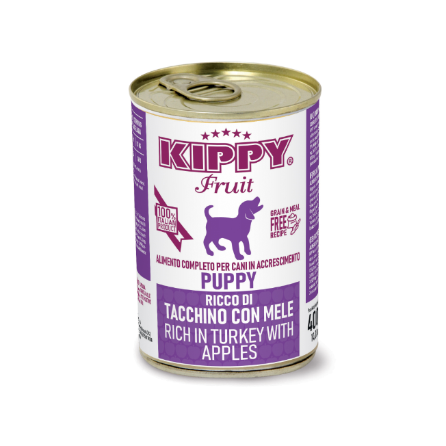 KIPPY FRUIT вологий корм для цуценят паштет з індичкою і яблуками 400 г за 4 шт