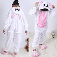 Пижама кигуруми для детей и подростков Белый Зайка, Кигуруми кролик Белый (1077)