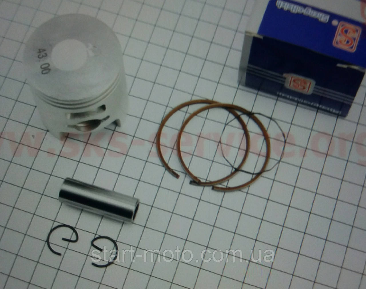 Honda Dio AF18 | 27 | 28 Поршень комплект 65см3 43.00 мм STD (фірма SEE-Shenge) Тайвань, фото 1