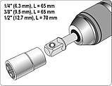 Набір Перехідників Для Головок на Шуруповерт 1/4", 3/8", 1/2" - 3 шт YATO (YT-04685), фото 4
