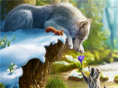 Картина для малювання за номерами "Милі звірята" 40*50 см, фарби — акрил