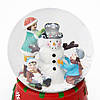 6016-014 Музыкальный Новогодний  Снежный Шар "Снеговик", 14 см., фото 2