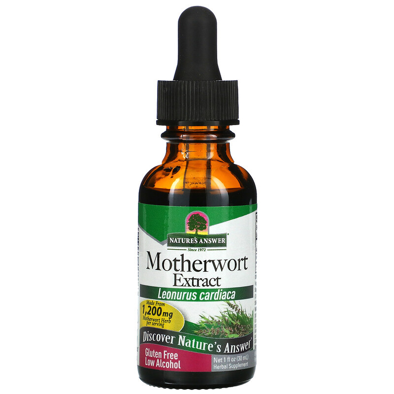 Пустунець Nature's Answer "Motherwort Extract" екстракт із низьким вмістом спирту, 1200 мг (30 мл)