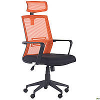 Кресло Neon HR сиденье Саванна nova Black 19/спинка Сетка оранж