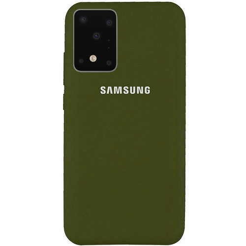 Чохол Silicone case для Samsung Premium S20 Ultra Khaki (25) зелений, фото 1