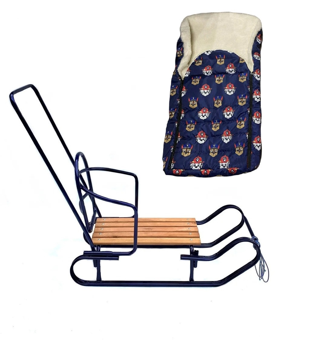 Санки Королівські з ручкою, спинкою + Конверт зимовий, фото 1