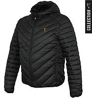 Куртка стьобана Fox Collection quilted Jacket Black — Orange, розмір L L