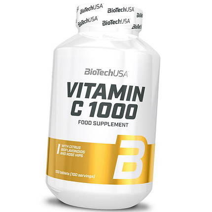 Вітамін C Vitamin З 1000 with citrus bioflavonoids and rose hips 100 таб, фото 1