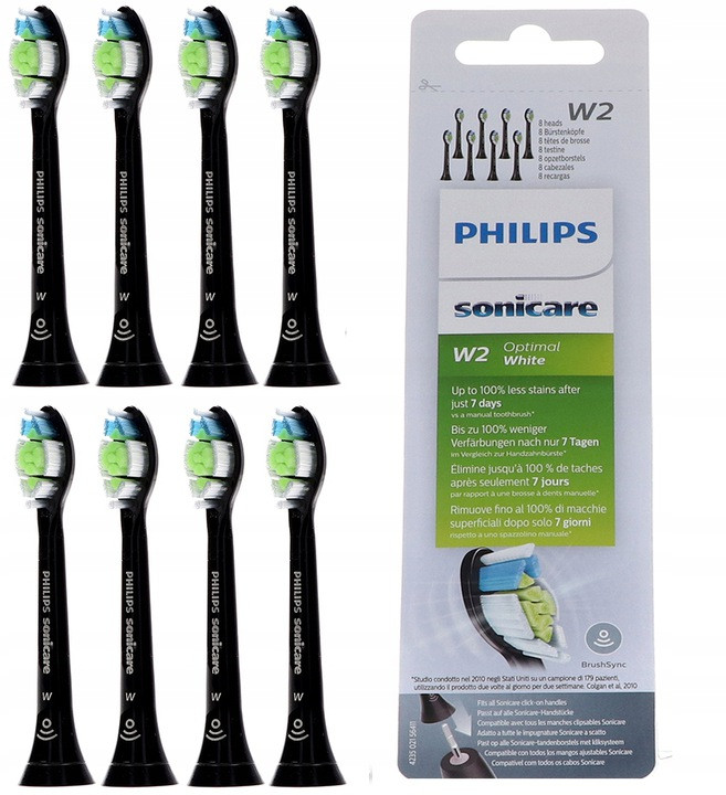 Змінні насадки на зубну щітку PHILIPS HX6068 SONICARE DIAMOND CLEAN 8 штук Чорні