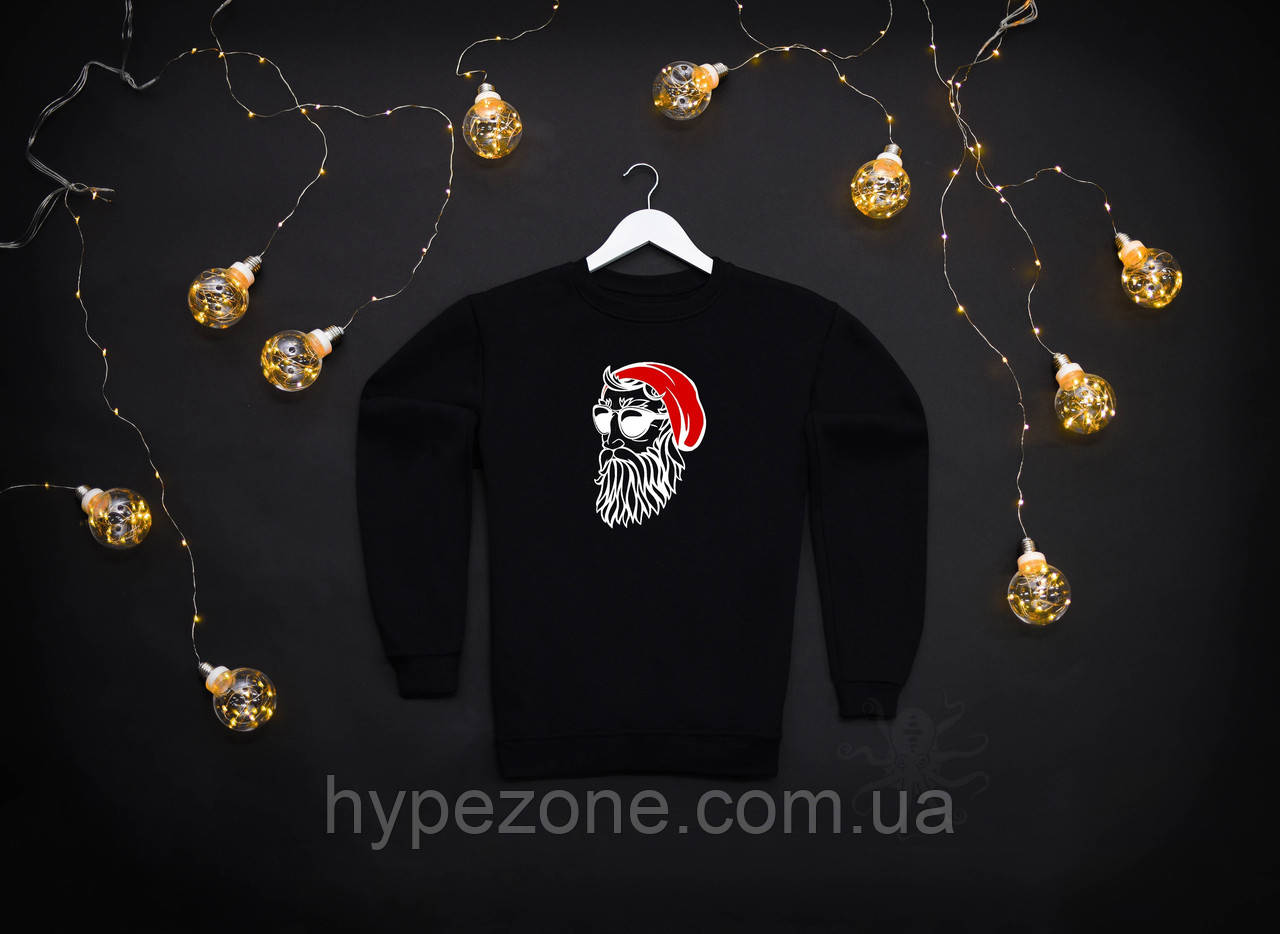 Толстовка святкова на Новий Рік, Різдво з принтом Santa Claus Санта Пайта чоловіча Кофта Осіння \ Зимова