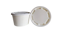 Салатник паперовий білий з кришкою 500мл 50шт/уп