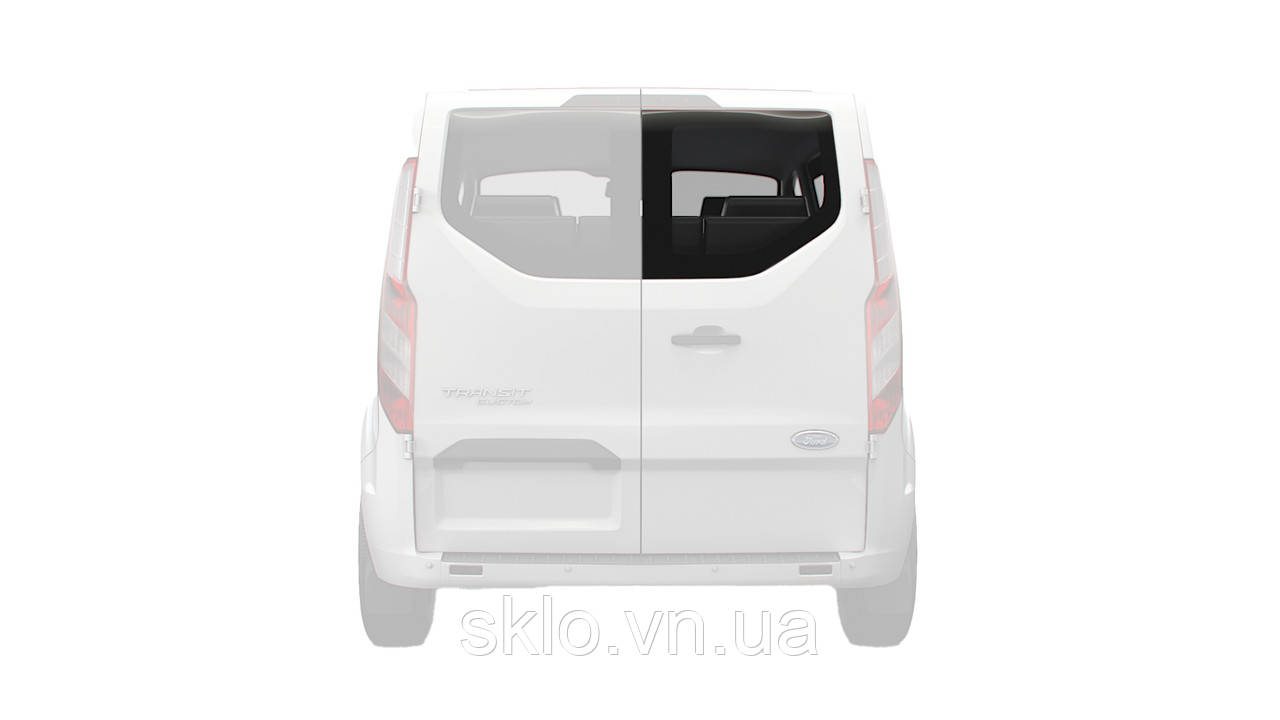 Заднє скло Ford Transit Custom (2012-) Праве на розпашні двері Без електрообогрева (Кастом)