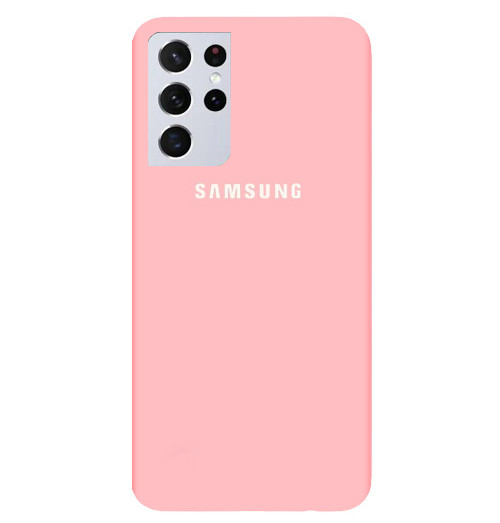 Чохол Silicone case для Samsung Premium S21 Ultra Pink (04) рожевий, фото 1