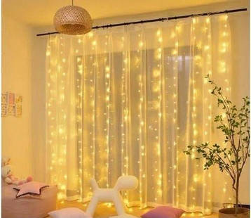 Гірлянда вулична Водоспад біла/жовта 280 діодів, 3*1,5 м LED, фото 1
