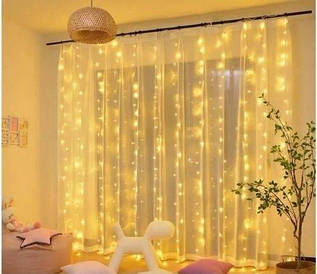 Гірлянда вулична Водоспад біла/жовта 280 діодів, 3*1,5 м LED