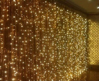 Гірлянда вулична Водоспад біла/жовта 280 діодів, 3*1,5 м LED, фото 3