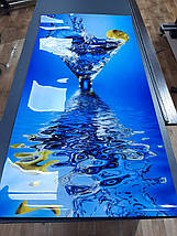 Захисна скатертина м’яке скло з фотодруком Вода мартіні оливка 60 х 100 см (1,2 мм), фото 2