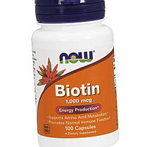 Біотин NOW Foods Biotin 1.000 мкг 100 капс, фото 3