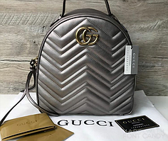 Жіночий брендовий рюкзак Gucci Гуччі в кольорах, міський рюкзак, рюкзак із логотипом, рюкзак шкіра