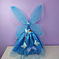 Набір новорічний костюм феи льдинки снежинки крила метелика з обручем спідницею та чарівною паличкою блакитний 1 шт, фото 2