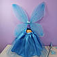 Набір новорічний костюм феи льдинки снежинки крила метелика з обручем спідницею та чарівною паличкою блакитний 1 шт, фото 6