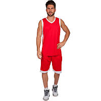 Форма баскетбольная мужская спортивная Lingo LD-8017 красный-белый