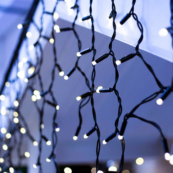 Гірлянда вулична Бахрома 100 діодів, білий/синій 3 м LED, фото 1