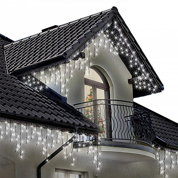 Гірлянда вулична Бахрома 100 діодів, білий/синій 3 м LED, фото 3