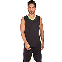 Форма баскетбольная мужская спортивная Lingo LD-8018 черный-салатовый