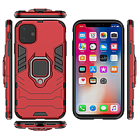 Бронированный чехол для Apple iPhone 11 с кольцом Red