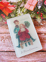 Оригінальне новорічне мило ручної роботи з картинкою Merry Christmas