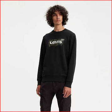 Чоловічий світшот Levi’s Crewneck Sweatshirt ОРИГІНАЛ (розмір M, L) чорний