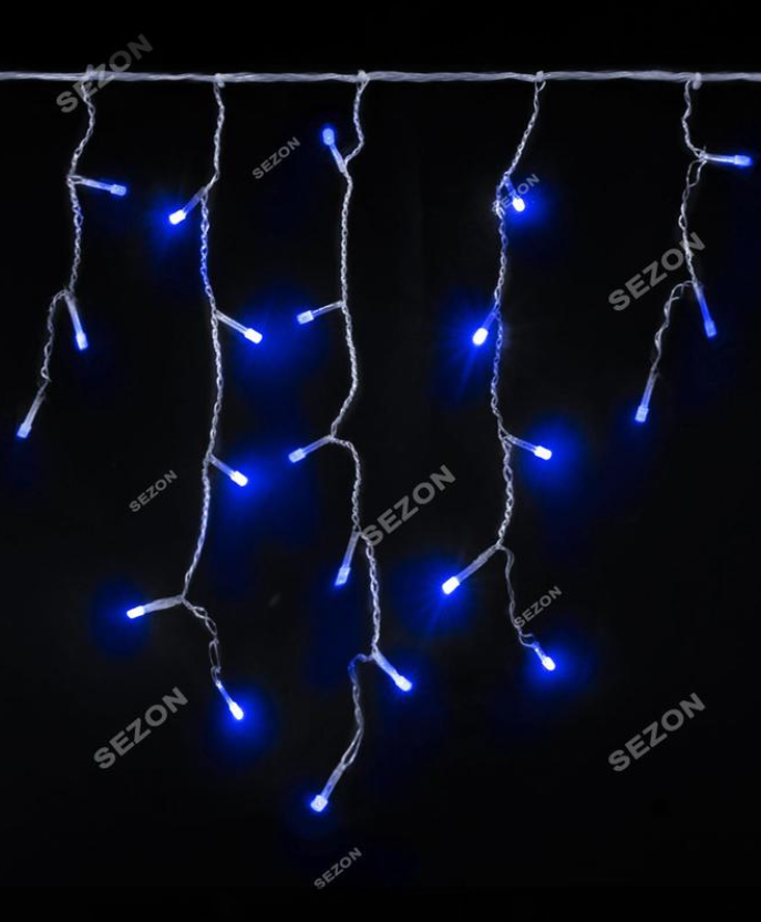 Новорічна світлодіодна гірлянда-бахрома 120 LED 3 м*0.5 м синій