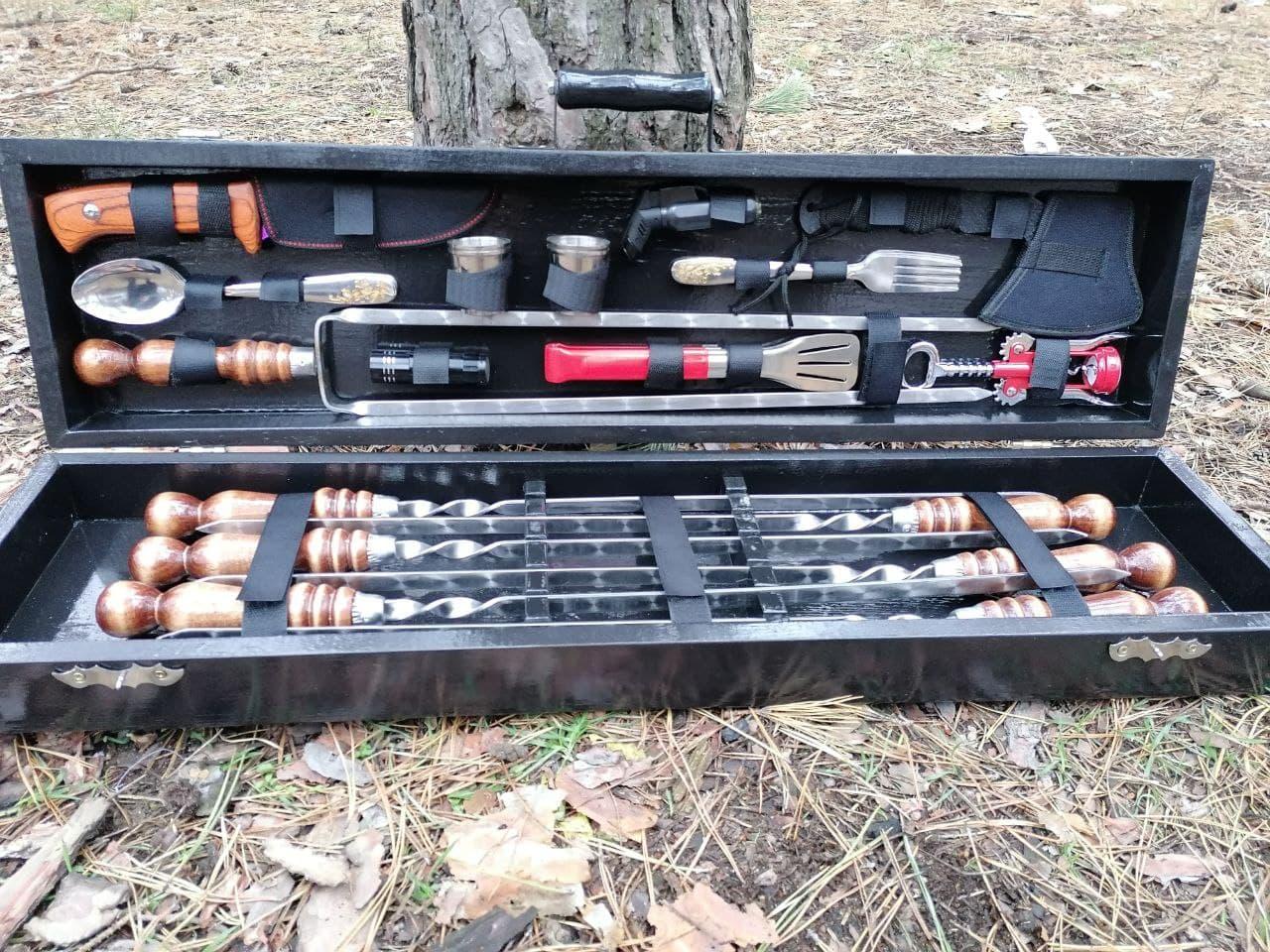 Набір шампурів у кейсі Blackwood profi . Шашличний набір. Подарунок чоловікові