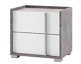 Тумба приліжкова в спальню Алекса з ДСП індастріал/білий Світ Меблів