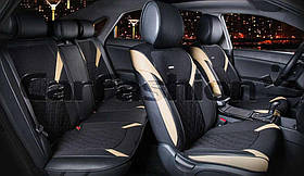 Повний комплект авточохлів CarFashion, модель STING PLUS, бежевий/чорний
