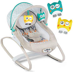 Колиска-гойдалка з вібраціями і музикою Ricokids сірий 7320