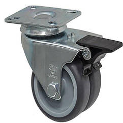Колесо 1904-TL-075-P(19 "Twin Light") Ø 75мм поворотне з кріпильною панеллю та гальмом
