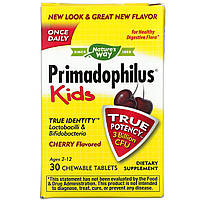 Пробіотик Примадофилус для дітей від 2 до 12 років, Primadophilus, nature's Way, 30 жувальних таблеток