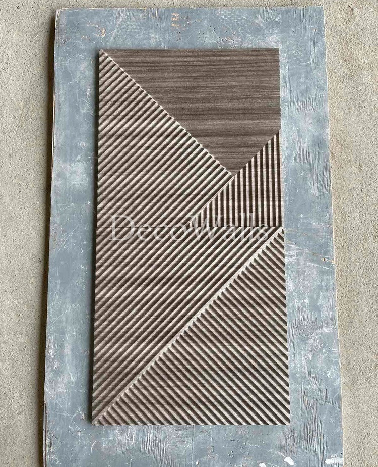 Гіпсові 3D-панель Hatch з ламінованим покриттям під дерево DecoWallsTM, фото 1