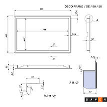 Декоративна рамка для каміна  SAVEN Energy 80х50, фото 2