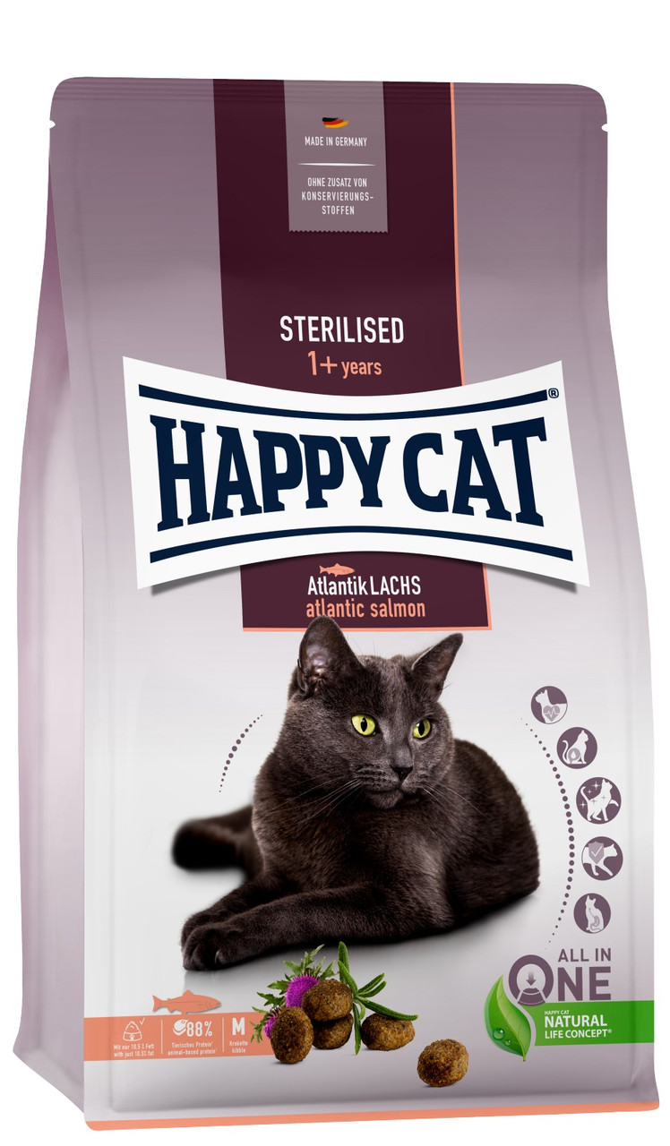 Happy Cat Supreme Sterilised Atlantik-Lachs 4 кг для стерилізованих кішок із лососем