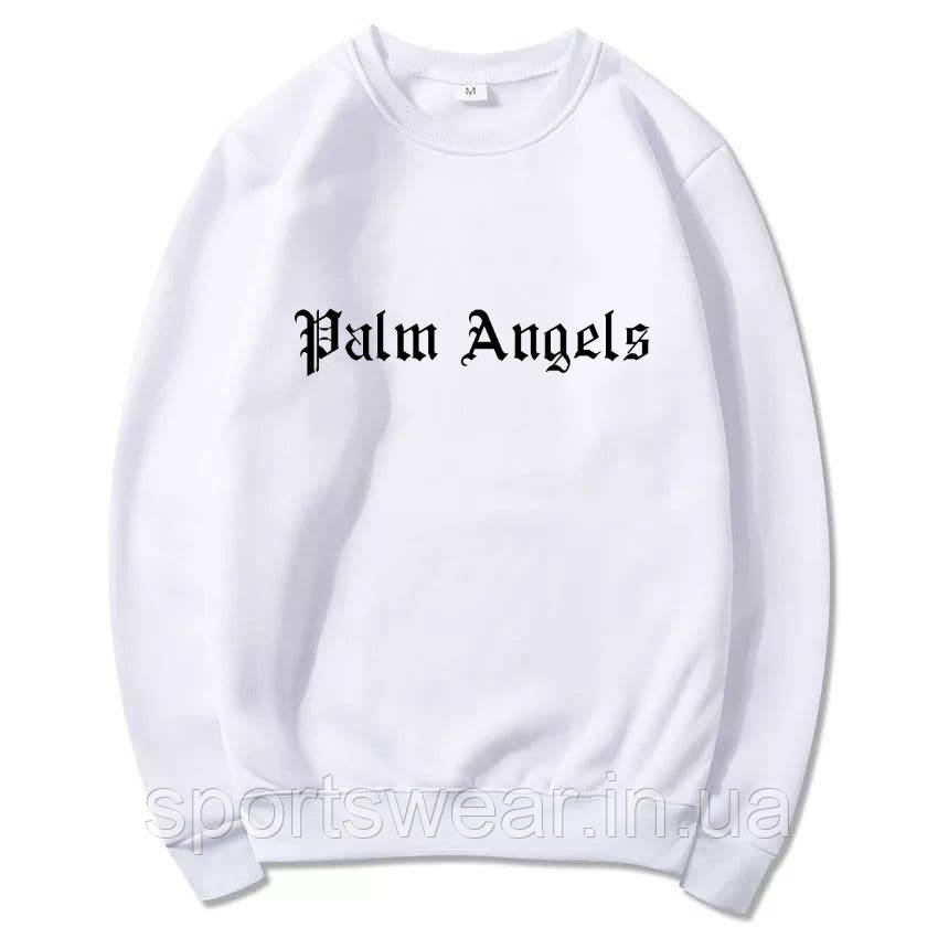 Світшот Чоловічий Palm Angels Logo чорний Толстовка Палм Анджелс Кофта Палм Енжелс Реглан Пальм Енджелз бавовна