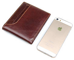 Шкіряний гаманець чоловічий коричневий Vintage