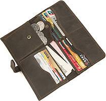Шкіряний гаманець чоловічий коричневий вінтажний стиль Vintage