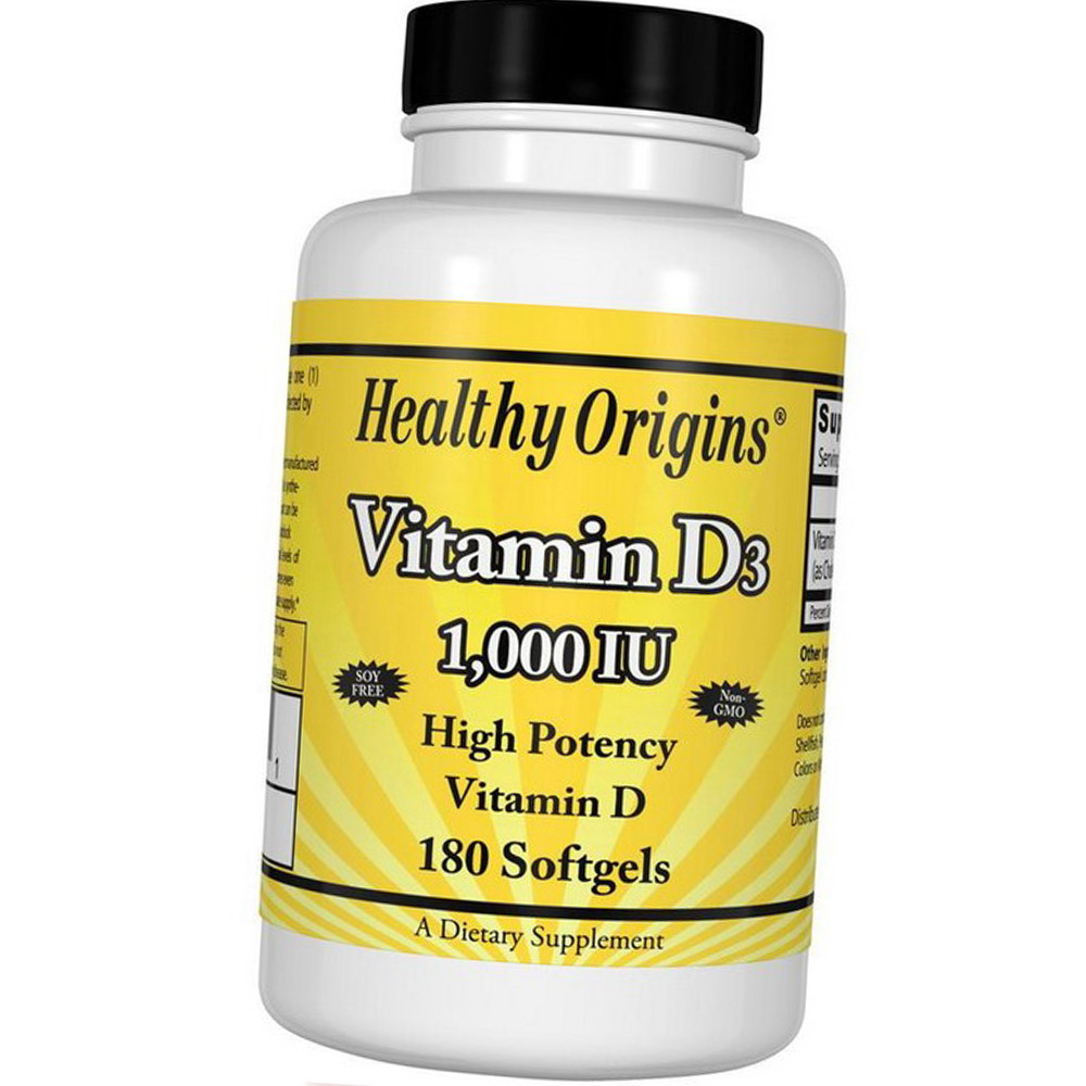 Вітамін Д3 Healthy Origins Vitamin D3 1000 IU 180 гел капс, ціна 227.04