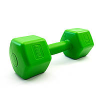 Гантель для фитнеса пластиковая цельная (неразборная) OSPORT Lite 3 кг (OF-0117) Зеленый