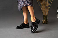 Туфли женские лаковые чёрного цвета
