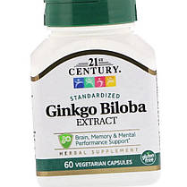 Гінкго білоба 21st Century Ginkgo Biloba 60 капс, фото 3