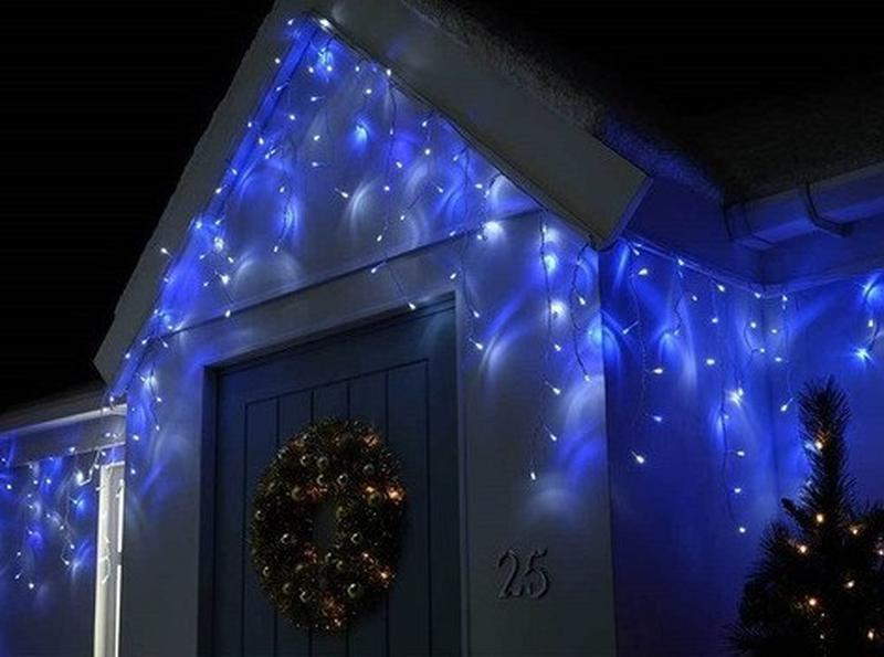 Новорічна світлодіодна гірлянда-бахрома 120 LED 3 м*0.5 м жовто-синій BY